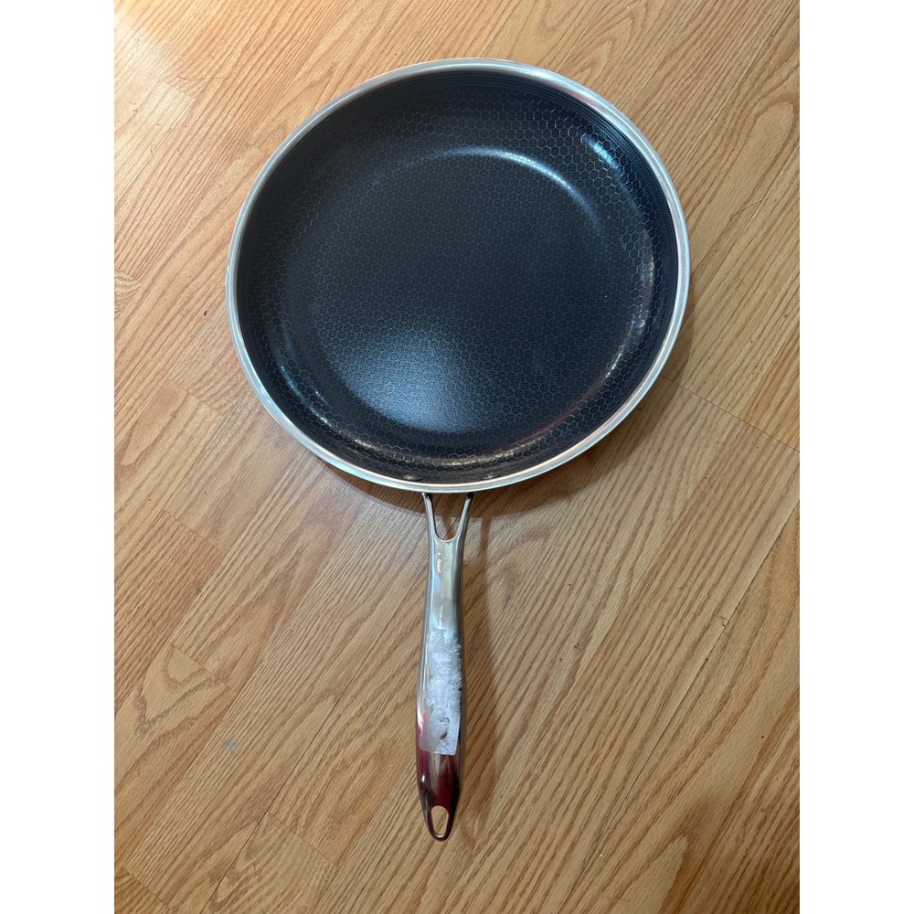 HexClad 12 Inch Hybrid Stainless Steel Nonstick Frying Pan without lid